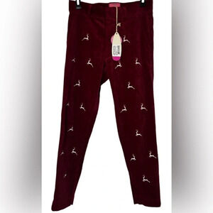 Stylish Burgundy Pants with Embroidered Accents